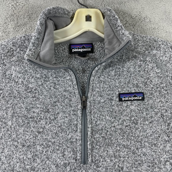 Patagonia Sweater Adult Small Gray 1/4 Zip Fleece Pullover LS Outdoor Preppy - Picture 2 of 16